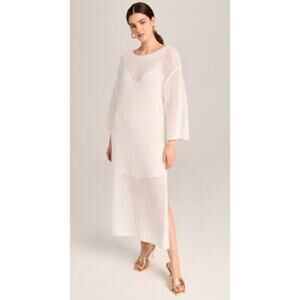 Young Fabulous & Broke Santorini Cream Cotton Crochet Maxi Dress S NWT